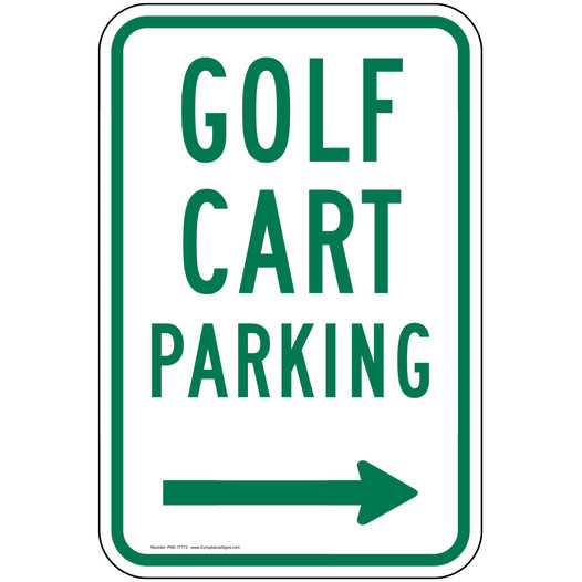Golf Cart Parking Right Arrow Sign