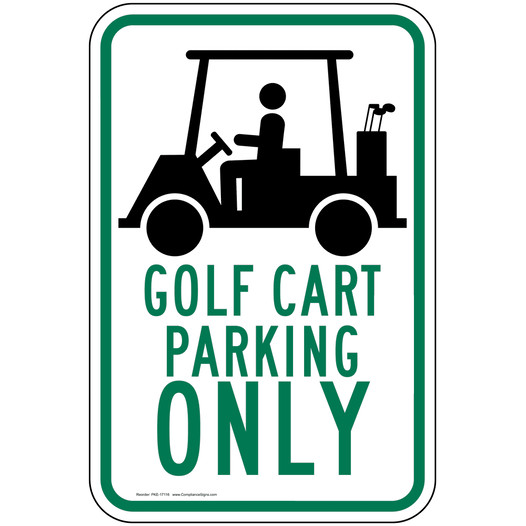 Golf Cart Parking Only Sign for Recreation PKE-17116