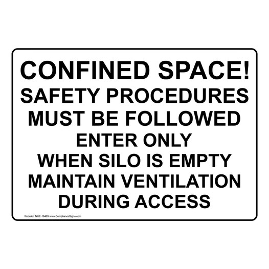 Grain Bin Silo Safety Sign for Agricultural NHE-19463