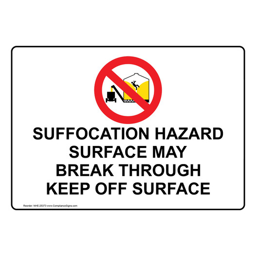 Suffocation Hazard Sign With Symbol NHE-25373