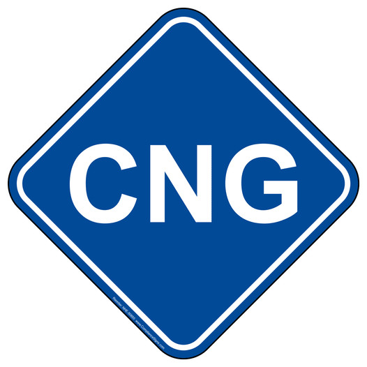 CNG Reflective Label for Compressed Natural Gas NHE-50650_BLU