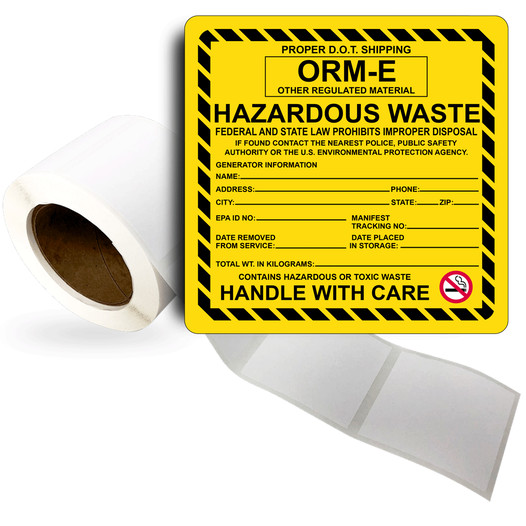 Hazardous Material Roll Label LDRE-14746_YLW