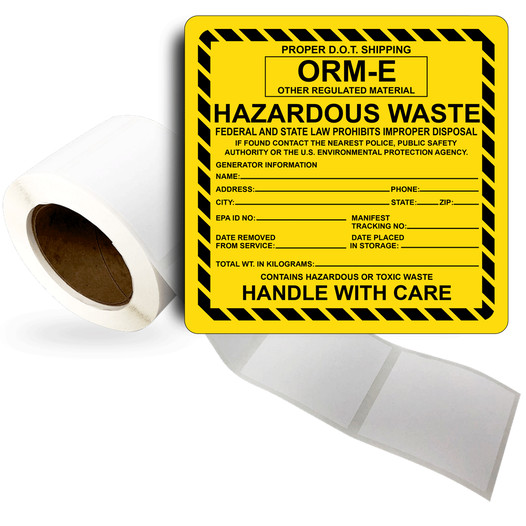 Hazardous Material Roll Label LDRE-14747_YLW