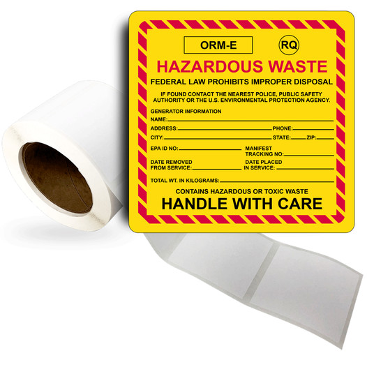 Hazardous Material Roll Label LDRE-14755_YLW
