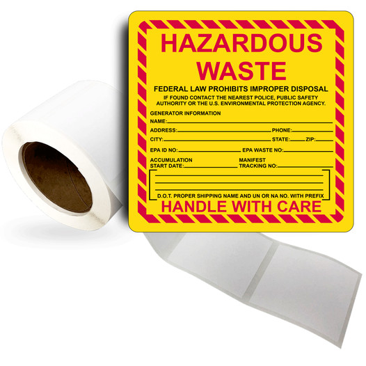 Hazardous Material Roll Label LDRE-15008_YLW