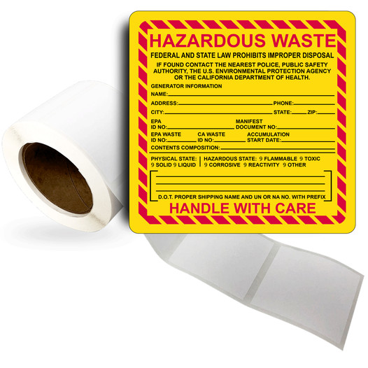 Hazardous Material Roll Label LDRE-15011_YLW