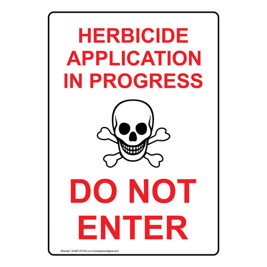 Portrait Herbicide Application In Sign With Symbol NHEP-27316