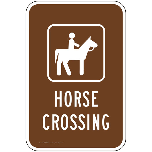 Horse Crossing Sign PKE-17414 Horseback Riding