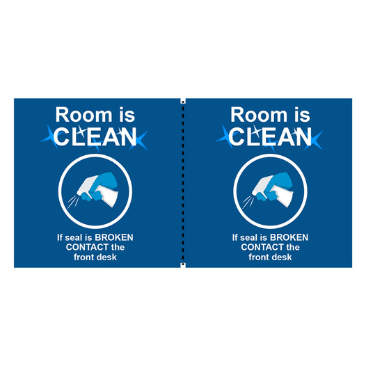 Blue Room Is Clean If Seal Is Broken Contact Front Desk Label  CS372025