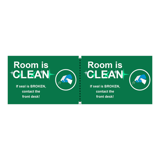 Green Room Is Clean If Seal Is Broken Contact Front Desk Label  CS693924