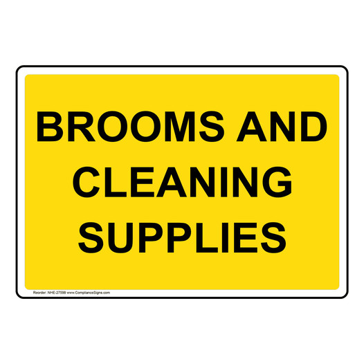 Brooms And Cleaning Supplies Sign NHE-27598