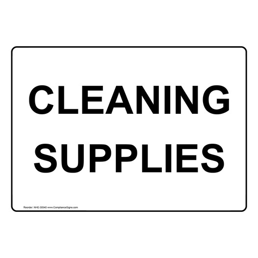 Cleaning Supplies Sign NHE-30540