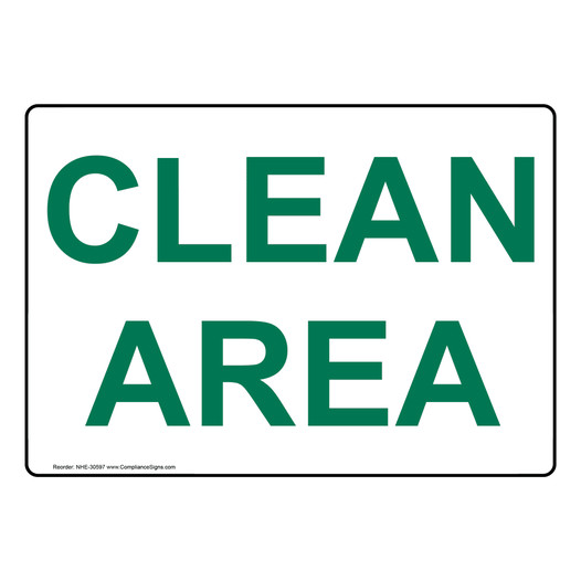 Clean Area Sign NHE-30597