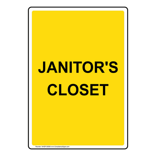Portrait Janitor's Closet Sign NHEP-30558