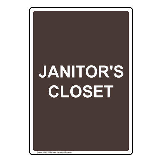 Portrait Janitor's Closet Sign NHEP-30560