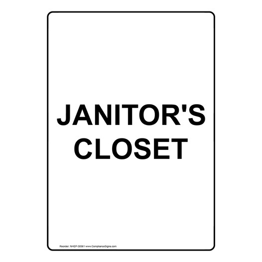 Portrait Janitor's Closet Sign NHEP-30561