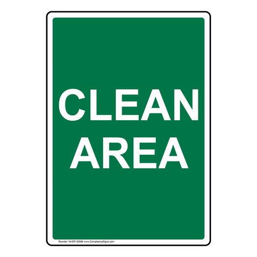 Portrait Clean Area Sign NHEP-30596