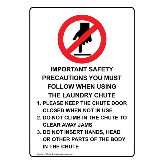 Portrait Important Safety Sign With Symbol NHEP-30612