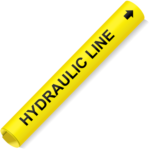 Coiled Black-on-Yellow Hydraulic Line Pipe Marker CS466515