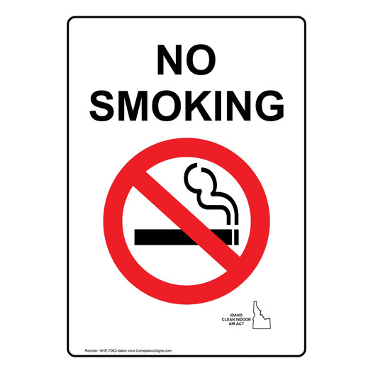 Idaho No Smoking Sign NHE-7062-Idaho