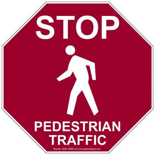 Stop Pedestrian Traffic Floor Label NHE-18808
