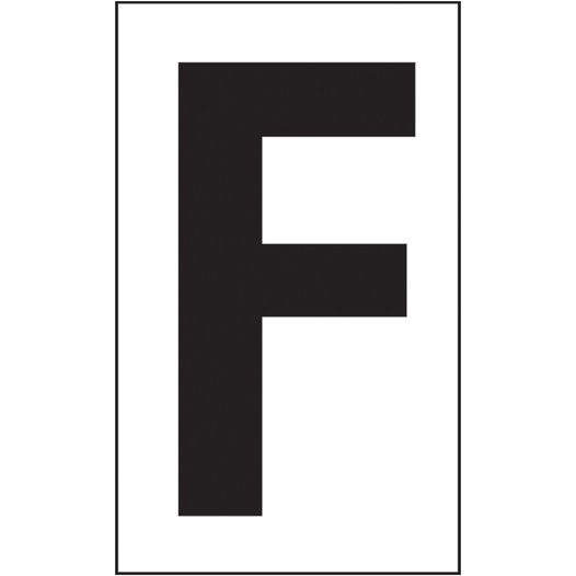 Reflective Black-on-White Letter F Label in 2 Sizes CS113806