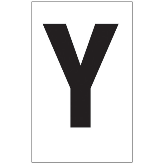 Reflective Black-on-Silver Letter Y Aluminum Plate CS291169
