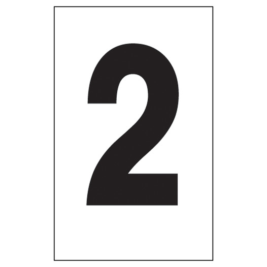 Reflective Black-on-Silver Number 2 Aluminum Plate CS705443