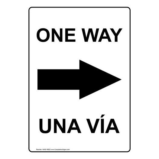 One Way Bilingual Sign for Roadway NHB-16603