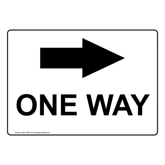 One Way Right Arrow Sign for Roadway NHE-16603