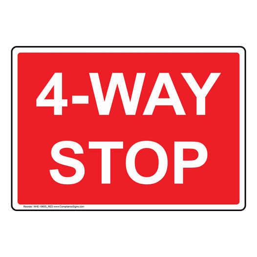 4-Way Stop Sign NHE-19655_RED
