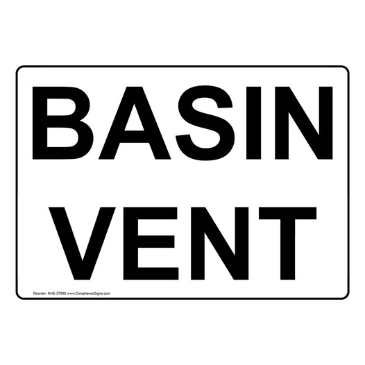 Basin Vent Sign NHE-27592