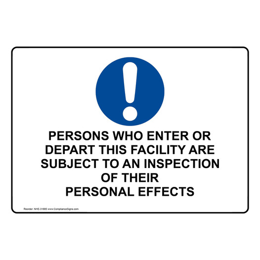 Persons Who Enter Or Depart This Sign With Symbol NHE-31885