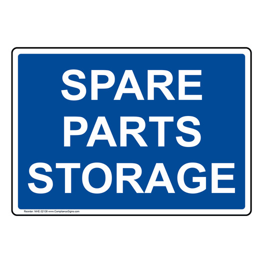 Spare Parts Storage Sign NHE-32138