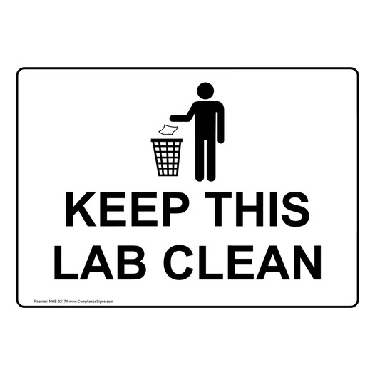 Keep This Lab Clean Sign With Symbol NHE-32174