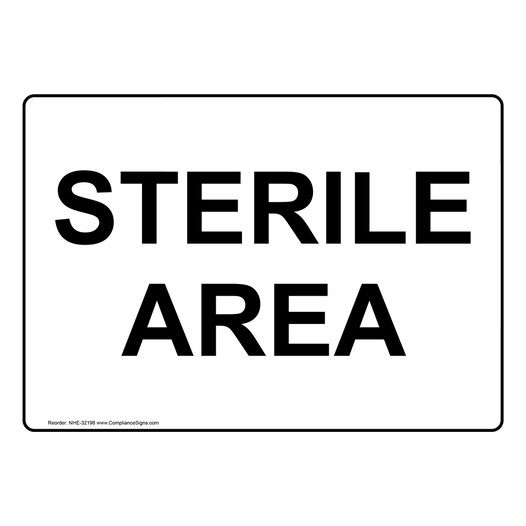 Sterile Area Sign NHE-32198