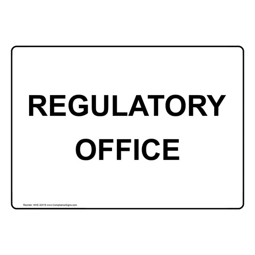 Regulatory Office Sign NHE-32318