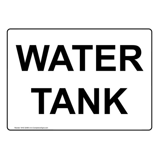 Water Tank Sign NHE-32496