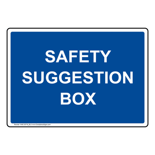 Safety Suggestion Box Sign NHE-33716_BLU