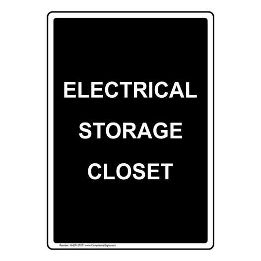 Portrait Electrical Storage Closet Sign NHEP-27071