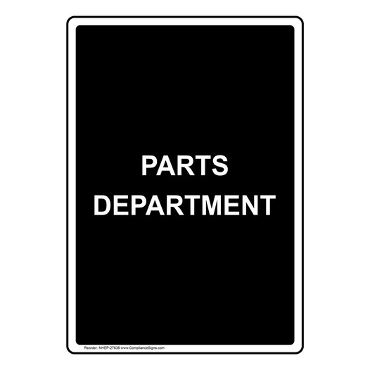 Portrait Parts Department Sign NHEP-27638