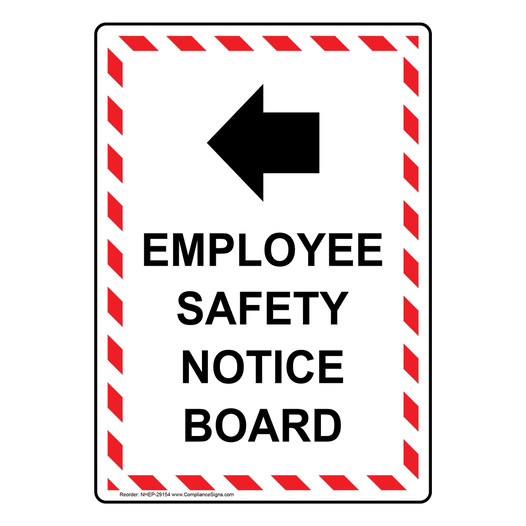 Portrait Employee Safety Notice Board Sign With Symbol NHEP-29154