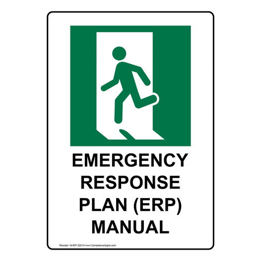 Portrait Emergency Response Plan Sign With Symbol NHEP-32019