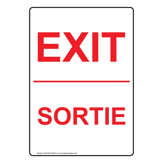English + French EXIT Sign NHI-6740-FRENCH