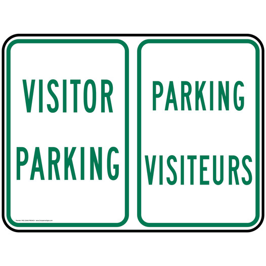 Visitor Parking Bilingual Sign PKI-22540-FRENCH