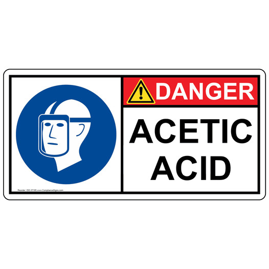 ISO Acetic Acid PPE Sign IDE-37185