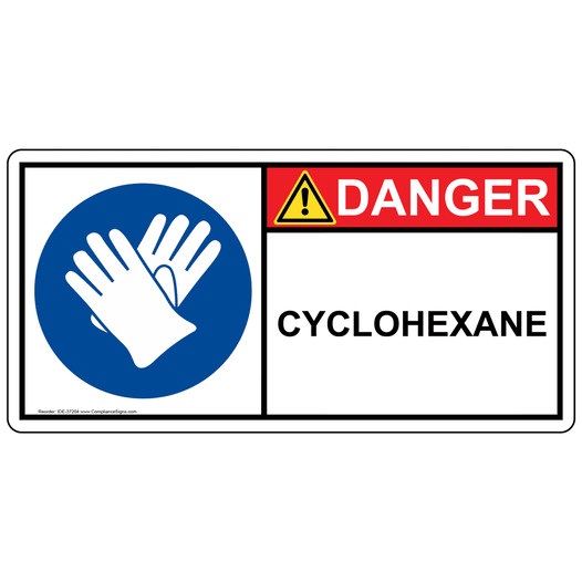 ISO Cyclohexane Gloves PPE Sign IDE-37204