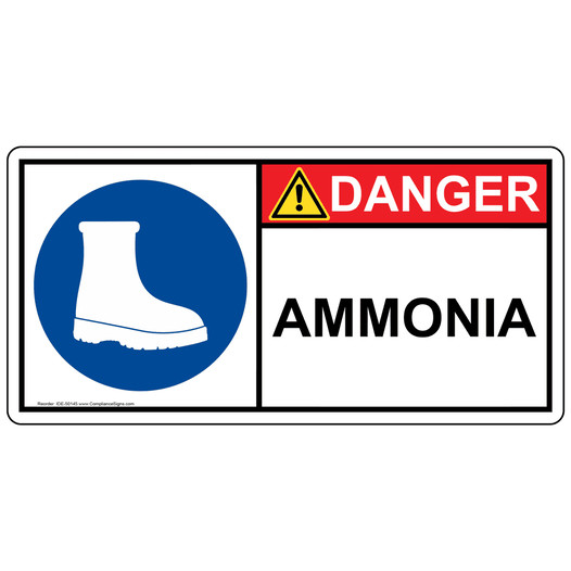 ISO Ammonia PPE - Foot Sign IDE-50145