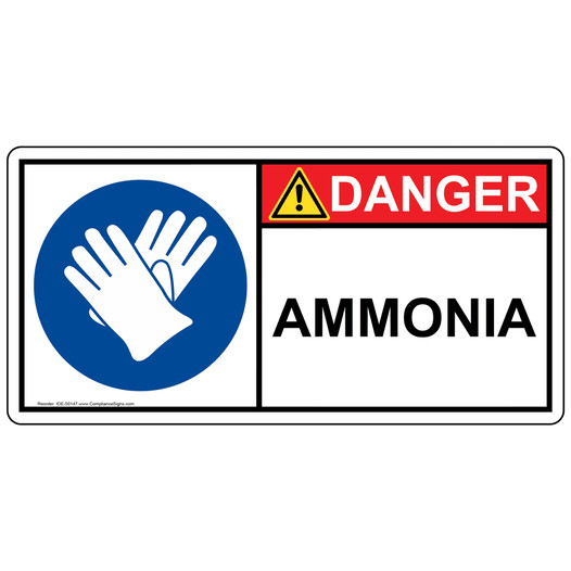 ISO Ammonia PPE - Gloves Sign IDE-50147