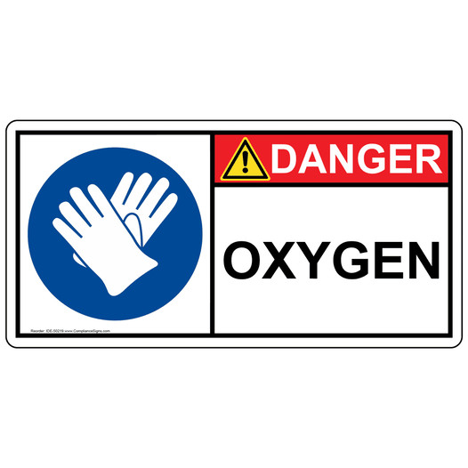 ISO Oxygen PPE - Gloves Sign IDE-50219
